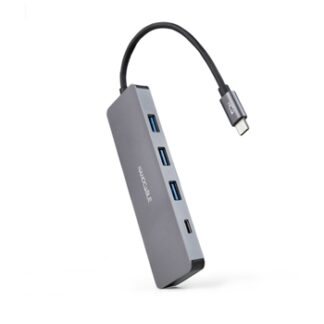 HUB USB-C/M A 3xUSB3.0/H + 1xUSB-C/H ALUMINIO 10CM