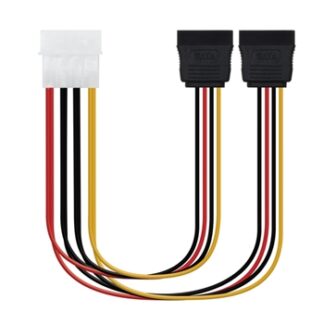 CABLE SATA ALIM. 5.25(MOLEX 4PIN)/M-2xSATA/H 20 CM