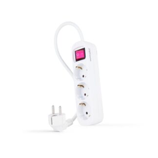 REGLETA 3 TOMAS INTERRUPTOR 1.4 M BLANCA