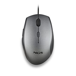 Ratón Ergonómico NGS Moth Gray/ Hasta 1600 DPI/ Gris