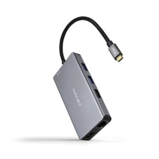HUB USB-C 3xUSB-A+2xHDMI+RJ45+TF+SD+USB-C PD 100W