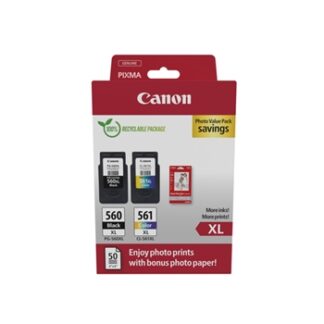 CANON CARTUCHO PG560XL/CL561XL PACK NEGRO/COLOR + 50HOJAS 10x15cm