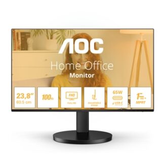 Monitor Profesional AOC 24B3CF2 23.8"/ Full HD/ Multimedia/ Regulable en altura/ Negro