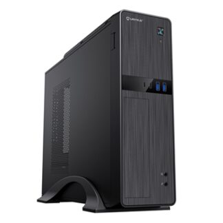 Caja sobremesa microATX Slim Unyka UK-52112 - FA SFX 450W - USB 3.0 x2 , USB-C x 2, Audio, Micrófono - 405x100x314 - 4 perfil bajo - 60mm altura CPU - 190mm gráfica
