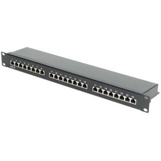 Panel de transferencia FTP 19" Cat.6 con organizador de cables 24 puertos 1U (Patch Panel 24 p)