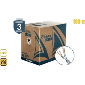 Bobina de cable PHASAK UTP CCA Sólido, AWG23 en Cat.6 de 100mt.