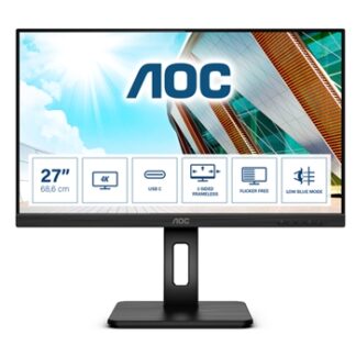 Monitor Profesional AOC U27P2CA 27"/ 4K/ Multimedia/ Regulable en altura/ Negro