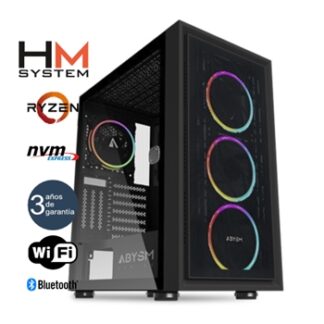 HM System Ryzen Kamp C1 Gaming - Torre RGB - AMD Ryzen 5 7600X - 16GB - 1TB M.2 NVMe - RTX 5070 ti 16GB - 750 W 80+ Gold - 3 años garantía - 30 días DOA