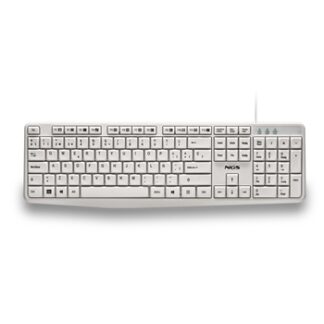 NGS - Teclado USB-A HERITAGE con 12 teclas multimedia, silencioso, cable 1.5m, angulo de inclinacion, plug&play