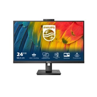 Philips - Monitor LED 23,8" (1920x1080) webcam, 16:9, FHD, IPS, 4ms, 75Hz, HDMI-DP-USB-C, Altavoces, Negro