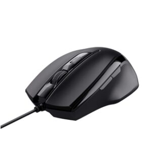 Raton Trust Voca - USB 2.0 - Óptico - 6 Botones - Negro - Cable - 2400 dpi - Rueda de desplazamiento - Diestro