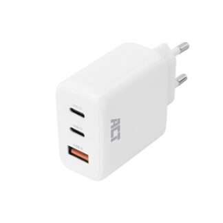 ACT - Cargador USB-C/USB-A 65W, 3 puertos, con Power Delivery PPS, Carga rápida y GanFast REACONDICIONADO