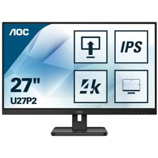 AOC - Monitor LED REACONDICIONADO - 27" - 3840 x 2160 4K UHD (2160p) @ 60 Hz - IPS - 350 cd/m² - 4ms - HDMI, DisplayPort - Altavoces - Negro