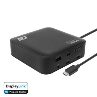 ACT - Docking Station USB-C 4K, para 2 monitores HDMI, DisplayLink, modelo compacto