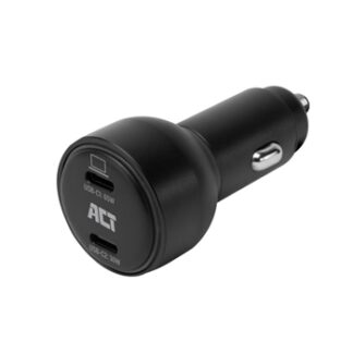 ACT - Cargador rápido para coche USB-C de 2 puertos, 95 W, con Power Delivery PPS, Quick Charge y GaNFast.