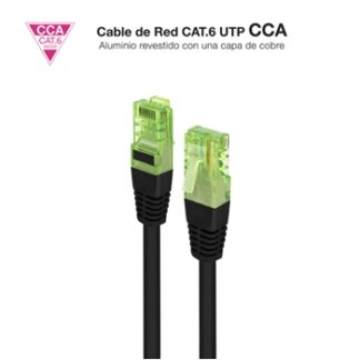 CABLE RED CAT.6 UTP AWG26 CCA, NEGRO, 1.5 M