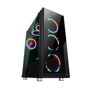 Talius - Caja ATX Valkyria - Gaming - NO GRABADORA - 3 ventiladores RGB - 2xUSB 3.0 - 2xUSB 2.0 - 4 x 3.5" - 3 x 2.5" - Cristal templado frontal y lateral - 208 x 468 x 493 mm