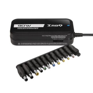 TooQ - Cargador universal para portátil MANUAL TQLC-90BS02M - Potencia 90W - 1xUSB - 12 conectores - Voltaje 15V-24V
