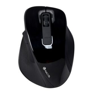 NGS - Raton Inalambrico Bow Black - 800/1600dpi - 5 botones - Ergonomico - Gran tamaño - Negro