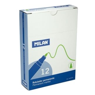 Milan Rotuladores permanentes color verde.Punta redonda 4 mm. cajas de 12 unidades.