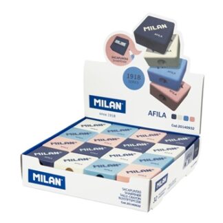 MILAN CAJA EXPOSITORA 32 SACAPUNTAS AFILA SERIE 1918. VARIOS COLORES