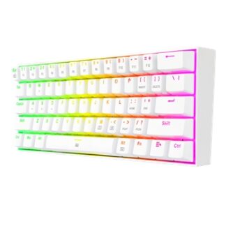 Redragon - DRAGONBORN Teclado Mecánico Gaming Switch Marron RGB Blanco REACONDICIONADO