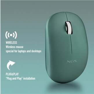 NGS - Ratón Inalámbrico Fog Pro Verde - Hasta 1000 DPI