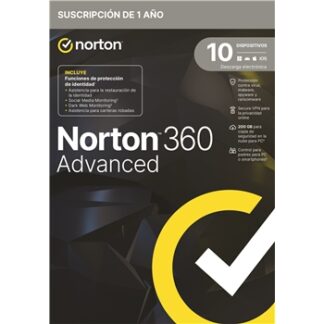 Norton 360 Advanced PWM 200GB ES - 1 usuario - 10 dispositivos - 12 meses - ESD licencia electrónica