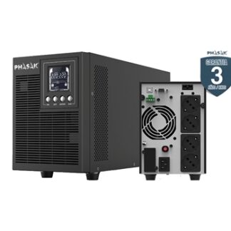 Phasak - SAI PH 9220 - Online - 2KVA/1800W - Formato Torre - 4 Schuko - LCD - RS232-USB - Baterias 4x9Ah