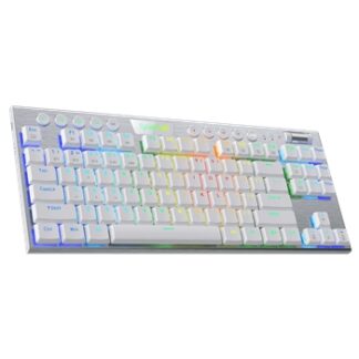 Redragon - HORUS Teclado Mecánico TKL Gaming Inalámbrico RGB - Switch Rojo - Español (LA) - Blanco REACONDICIONADO