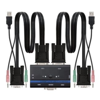 Nanocable - KVM SWITCH VGA USB para controlar 2PC con 1 Monitor+ 1 Teclado + 1 Ratón - Cables incluidos