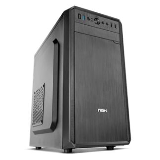 Nox LITE030 - Caja microATX - 1 x USB 3.0 - 2 x USB 2.0 - HD Audio - Fuente 500W - 330x170x350 - Frontal acabado cepillado - Negra