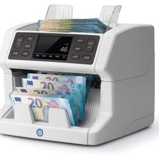 Safescan 2850 - Contadora automática de billetes con detección billetes falsos en 3 puntos. Pantalla táctil y menú multilingüe , notificaciones y apertura panel superior para mantenimiento.