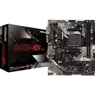 Placa base AM4 microATX Asrock B450M-HDV R4.0 - 2xDDR4 (hasta 32 GB 3200 Mhz OC) - 4xSATA RAID - 1 x M.2 - USB 2.0 (2/4) - USB 3.1 (4/2) - HDMI - VGA - DVI