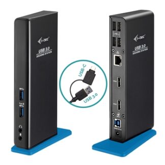 i-tec - USB 3.0/USB-C Dual HDMI Docking Station - 2 x HDMI - 1 x USB 3.0 - 1 x USB 3.0 (con soporte de carga rápida) - 4 x USB 2.0 - 1 x RJ45 Gigabit - Audio